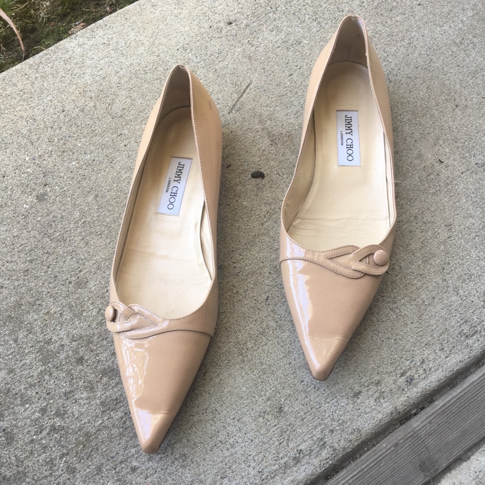 Jimmy Choo nude color patent leather flats size 41
